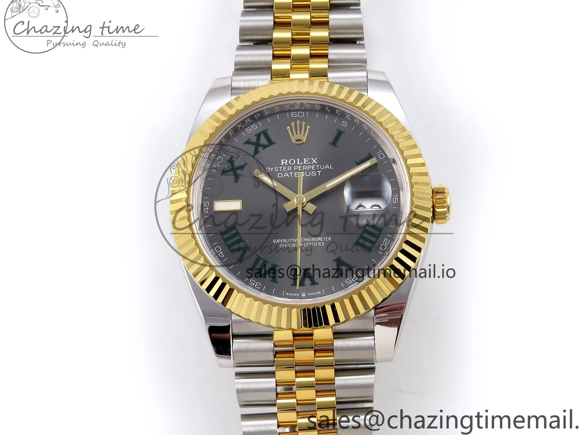 0513 DateJust 41 SS YG ARF 1:1 Best Edition 904L Steel Gray Green Roman Dial on Jubilee Bracelet SH Casual 1245